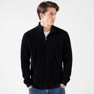 Alternative view of TAEBAEK Zipped Cable Sweater