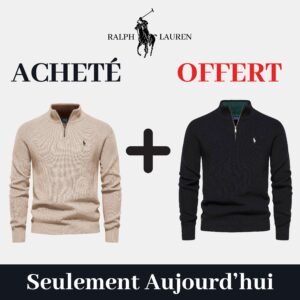 Alternative view of R&L 1+1 Zip Neck Sweater (CLEARANCE)