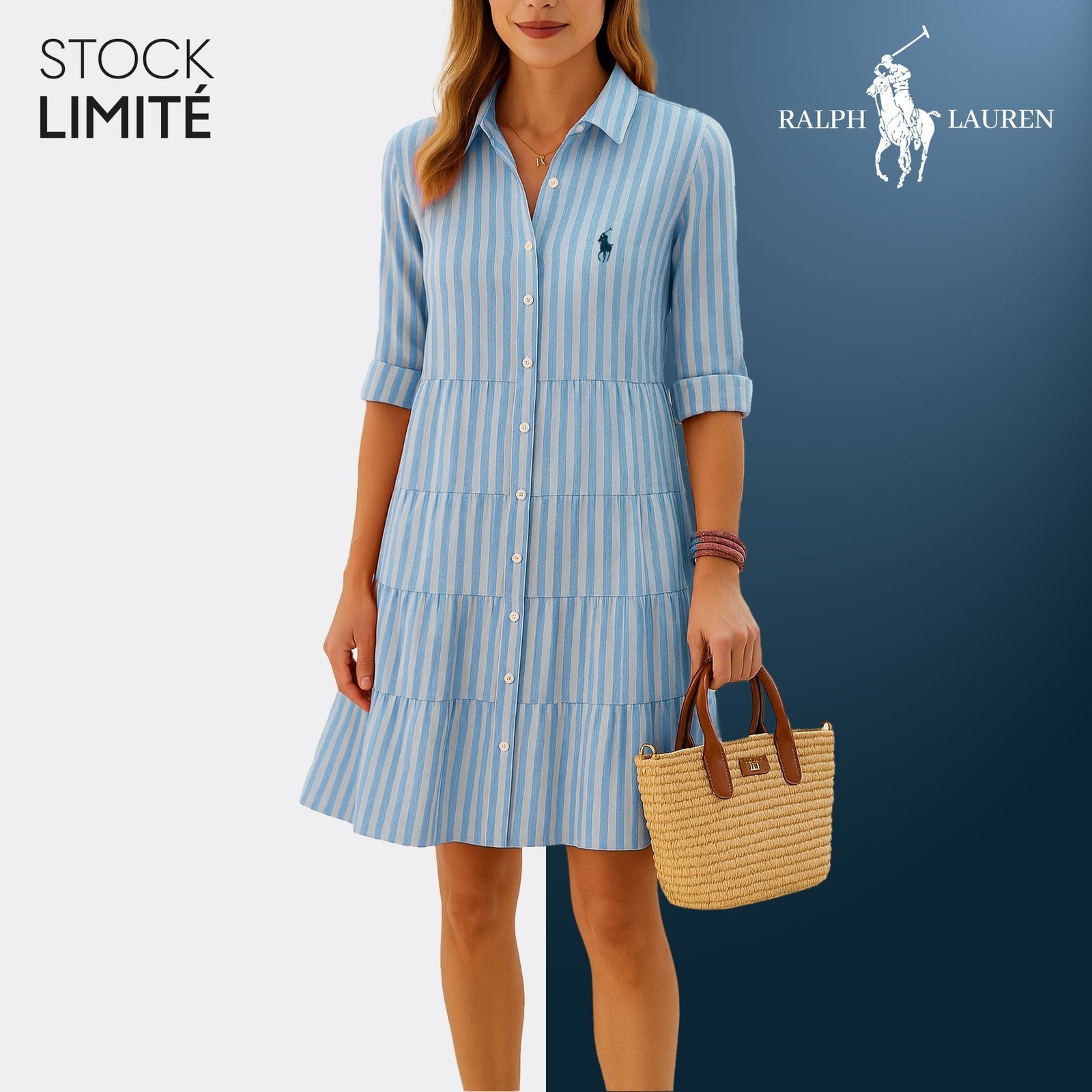 Striped Shirt Dress – R&L - Image 3