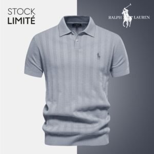 Men's Textured Knit Polo Shirt RL
