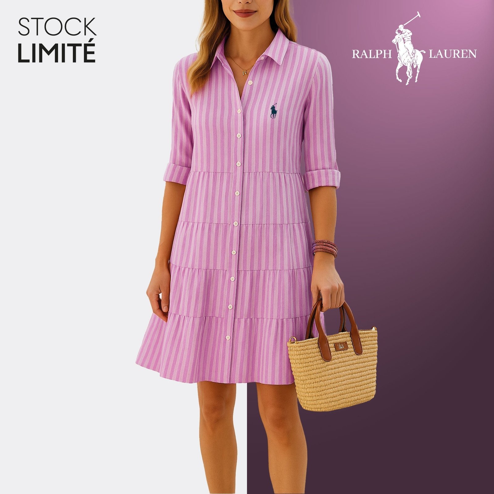 Striped Shirt Dress – R&L - Image 4