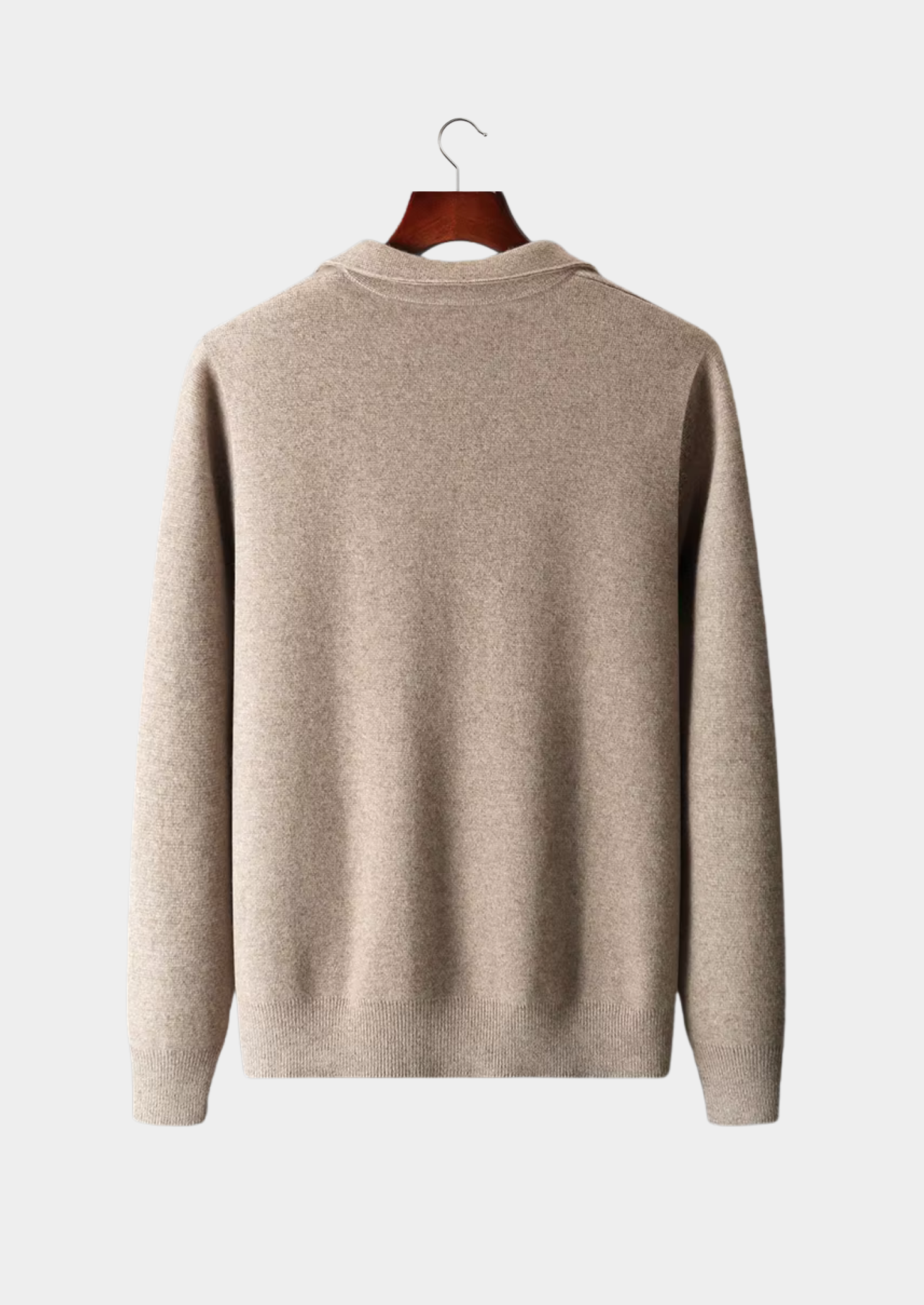 EXTRA-FINE MERINO WOOL ZIP POLO CARDIGAN - Image 4